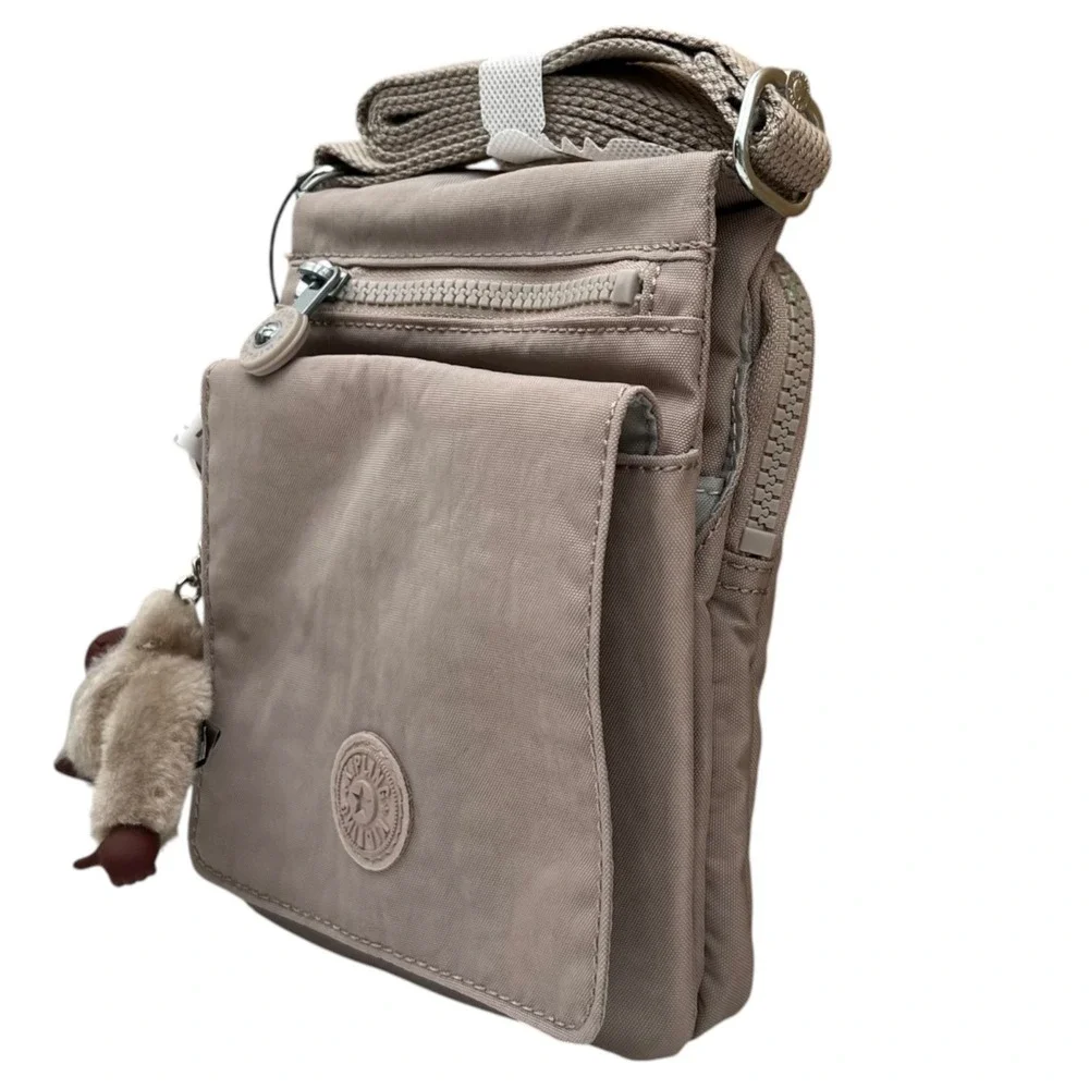 Kipling Eldorado Women's Small Nylon Crossbody Bag Tan Beige Water Resistant
